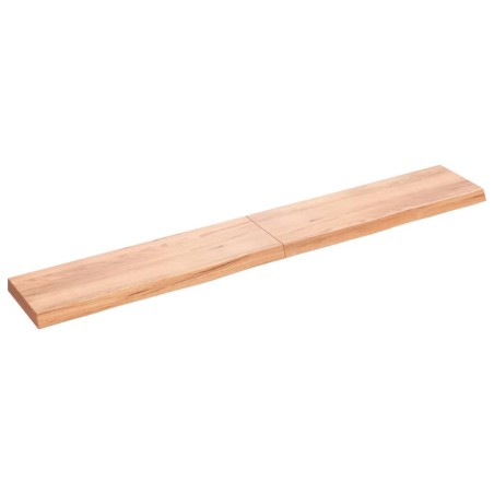 vidaXL Encimera baño madera maciza tratada marrón claro 200x30x(2-6)cm