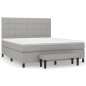 vidaXL Cama box spring con colchón tela gris claro 180x200 cm