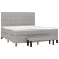 vidaXL Cama box spring con colchón tela gris claro 180x200 cm