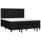 vidaXL Cama box spring con colchón tela negro 160x200 cm vidaXL Cama box spring con colchón tela negro 160x200 cm