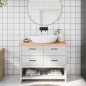 vidaXL Encimera baño madera maciza tratada marrón claro 100x30x(2-4)cm vidaXL Encimera baño madera maciza tratada marrón claro 100x30x(2-4)cm