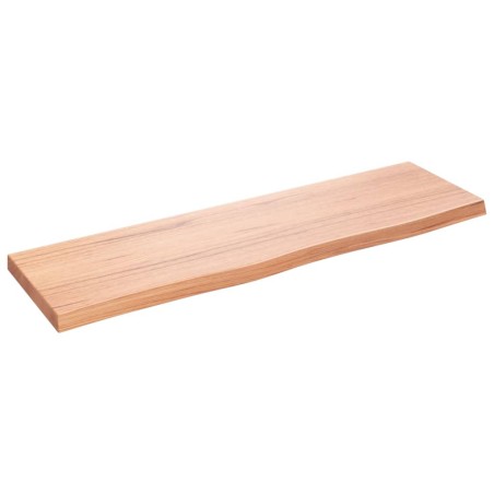 vidaXL Encimera baño madera maciza tratada marrón claro 100x30x(2-4)cm
