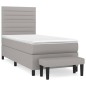 vidaXL Cama box spring con colchón tela gris claro 90x200 cm vidaXL Cama box spring con colchón tela gris claro 90x200 cm