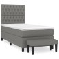 vidaXL Cama box spring con colchón tela gris oscuro 90x200 cm vidaXL Cama box spring con colchón tela gris oscuro 90x200 cm