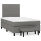 vidaXL Cama box spring con colchón tela gris oscuro 120x200 cm