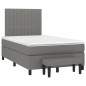 vidaXL Cama box spring con colchón tela gris oscuro 120x200 cm