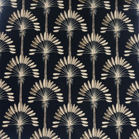 DUTCH WALLCOVERINGS Papel pintado Palm Palace negro y dorado