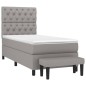 vidaXL Cama box spring con colchón tela gris claro 80x200 cm