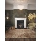 DUTCH WALLCOVERINGS Papel pintado Palm Palace negro y dorado
