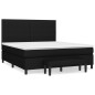 vidaXL Cama box spring con colchón tela negro 180x200 cm