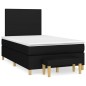 vidaXL Cama box spring con colchón tela negro 120x200 cm