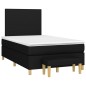 vidaXL Cama box spring con colchón tela negro 120x200 cm