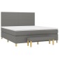 vidaXL Cama box spring con colchón tela gris oscuro 180x200 cm