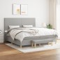 vidaXL Cama box spring con colchón tela gris claro 200x200 cm vidaXL Cama box spring con colchón tela gris claro 200x200 cm