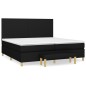 vidaXL Cama box spring con colchón tela negro 200x200 cm vidaXL Cama box spring con colchón tela negro 200x200 cm