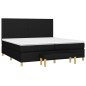 vidaXL Cama box spring con colchón tela negro 200x200 cm vidaXL Cama box spring con colchón tela negro 200x200 cm