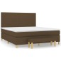 vidaXL Cama box spring con colchón tela marrón oscuro 180x200 cm vidaXL Cama box spring con colchón tela marrón oscuro 180x200 cm