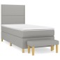 vidaXL Cama box spring con colchón tela gris claro 90x190 cm vidaXL Cama box spring con colchón tela gris claro 90x190 cm
