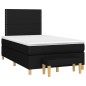 vidaXL Cama box spring con colchón tela negro 120x200 cm