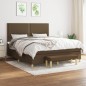 vidaXL Cama box spring con colchón tela marrón oscuro 180x200 cm vidaXL Cama box spring con colchón tela marrón oscuro 180x200 cm