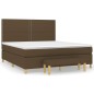 vidaXL Cama box spring con colchón tela marrón oscuro 180x200 cm vidaXL Cama box spring con colchón tela marrón oscuro 180x200 cm
