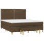 vidaXL Cama box spring con colchón tela marrón oscuro 180x200 cm vidaXL Cama box spring con colchón tela marrón oscuro 180x200 cm
