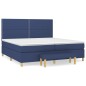 vidaXL Cama box spring con colchón tela azul 200x200 cm vidaXL Cama box spring con colchón tela azul 200x200 cm