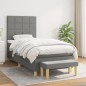 vidaXL Cama box spring con colchón tela gris oscuro 90x200 cm vidaXL Cama box spring con colchón tela gris oscuro 90x200 cm