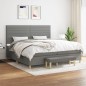 vidaXL Cama box spring con colchón tela gris oscuro 200x200 cm vidaXL Cama box spring con colchón tela gris oscuro 200x200 cm