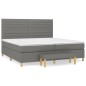 vidaXL Cama box spring con colchón tela gris oscuro 200x200 cm vidaXL Cama box spring con colchón tela gris oscuro 200x200 cm
