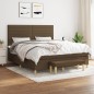 vidaXL Cama box spring con colchón tela marrón oscuro 160x200 cm