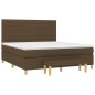 vidaXL Cama box spring con colchón tela marrón oscuro 160x200 cm