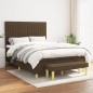 vidaXL Cama box spring con colchón tela marrón oscuro 140x190 cm vidaXL Cama box spring con colchón tela marrón oscuro 140x190 cm