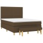 vidaXL Cama box spring con colchón tela marrón oscuro 140x190 cm vidaXL Cama box spring con colchón tela marrón oscuro 140x190 cm