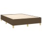vidaXL Cama box spring con colchón tela marrón oscuro 140x190 cm vidaXL Cama box spring con colchón tela marrón oscuro 140x190 cm