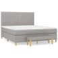 vidaXL Cama box spring con colchón tela gris claro 160x200 cm vidaXL Cama box spring con colchón tela gris claro 160x200 cm