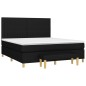 vidaXL Cama box spring con colchón tela negro 160x200 cm vidaXL Cama box spring con colchón tela negro 160x200 cm