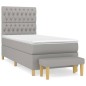 vidaXL Cama box spring con colchón tela gris claro 100x200 cm vidaXL Cama box spring con colchón tela gris claro 100x200 cm