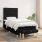 vidaXL Cama box spring con colchón tela negro 90x200 cm vidaXL Cama box spring con colchón tela negro 90x200 cm