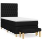 vidaXL Cama box spring con colchón tela negro 90x200 cm vidaXL Cama box spring con colchón tela negro 90x200 cm