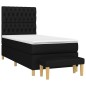 vidaXL Cama box spring con colchón tela negro 90x200 cm vidaXL Cama box spring con colchón tela negro 90x200 cm