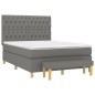 vidaXL Cama box spring con colchón tela gris oscuro 140x190 cm vidaXL Cama box spring con colchón tela gris oscuro 140x190 cm