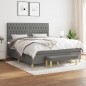 vidaXL Cama box spring con colchón tela gris oscuro 180x200 cm vidaXL Cama box spring con colchón tela gris oscuro 180x200 cm