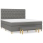 vidaXL Cama box spring con colchón tela gris oscuro 180x200 cm vidaXL Cama box spring con colchón tela gris oscuro 180x200 cm
