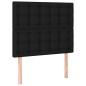 vidaXL Cama box spring con colchón tela negro 120x200 cm