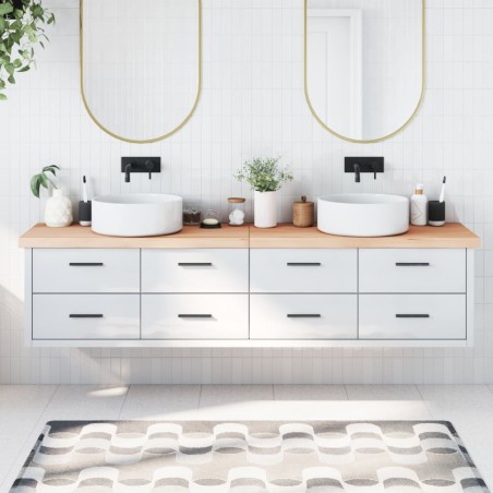 vidaXL Encimera de baño madera maciza sin tratar 220x30x(2-6) cm
