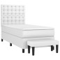 vidaXL Cama box spring con colchón cuero sintético blanco 90x190 cm vidaXL Cama box spring con colchón cuero sintético blanco 90x190 cm