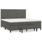 vidaXL Cama box spring con colchón terciopelo gris oscuro 200x200 cm vidaXL Cama box spring con colchón terciopelo gris oscuro 200x200 cm