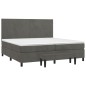 vidaXL Cama box spring con colchón terciopelo gris oscuro 200x200 cm vidaXL Cama box spring con colchón terciopelo gris oscuro 200x200 cm
