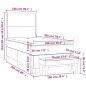 vidaXL Cama box spring con colchón terciopelo gris claro 100x200 cm vidaXL Cama box spring con colchón terciopelo gris claro 100x200 cm